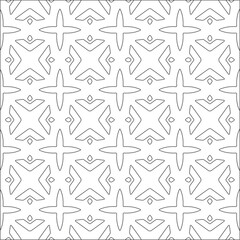 Vector pattern with symmetrical elements . Repeating geometric tiles from striped elements. black patterns.