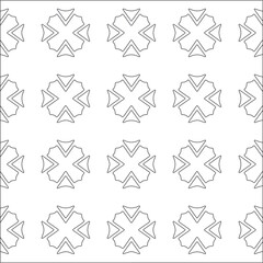Vector pattern with symmetrical elements . Repeating geometric tiles from striped elements. black patterns.