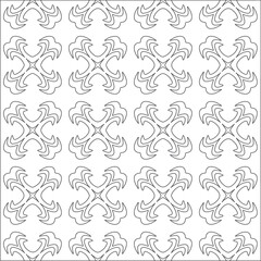Vector pattern with symmetrical elements . Repeating geometric tiles from striped elements. black patterns.
