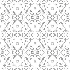 Vector pattern with symmetrical elements . Repeating geometric tiles from striped elements. black patterns.