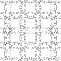 Vector pattern with symmetrical elements . Repeating geometric tiles from striped elements. black patterns.