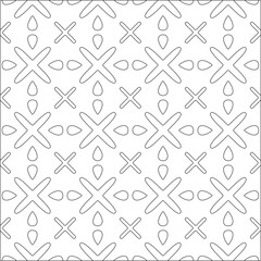 Vector pattern with symmetrical elements . Repeating geometric tiles from striped elements. black patterns.