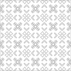 Vector pattern with symmetrical elements . Repeating geometric tiles from striped elements. black patterns.