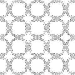 Vector pattern with symmetrical elements . Repeating geometric tiles from striped elements. black patterns.