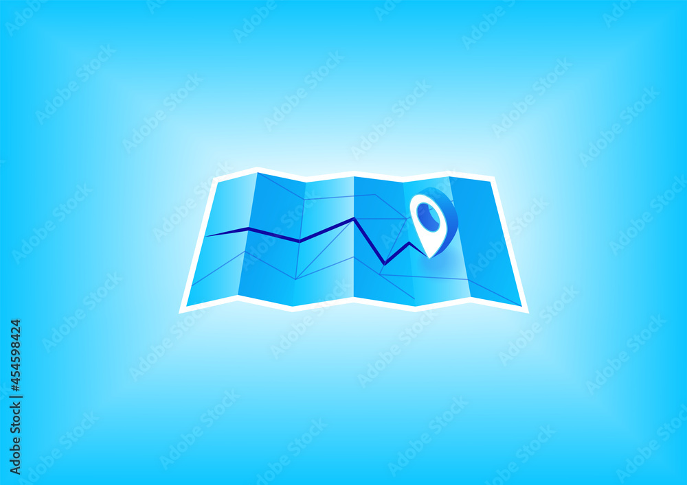 Aufkleber navigation map isometric 3d vector icon. online navigation concept illustration.