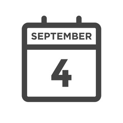 September 4 Calendar Day or Calender Date for Deadlines or Appointment