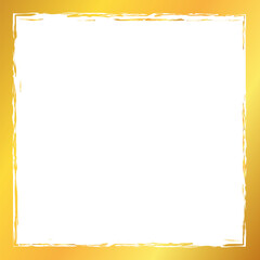 gold brush painted ink stamp frame with white place for your design element	