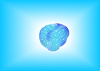 Fototapeta na wymiar Digital brain isometric 3d vector icon. Artificial Intelligence concept illustration. 
