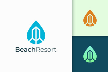 Waterfront apartment or property logo modern shape