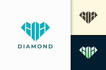 Gem or jewel logo in abstract diamond shape