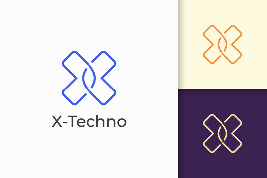 Modern letter X logo for technology company