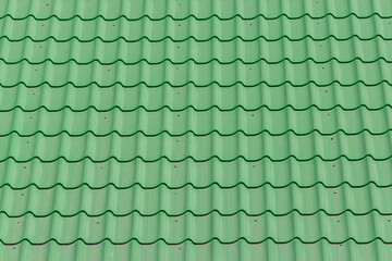 Green tile tiles and roof surface house pattern texture background