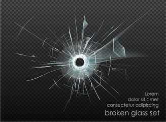 broken glass on transparent background3
