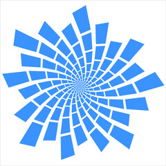 Rectangle shaped rotated in fibonacci pattern