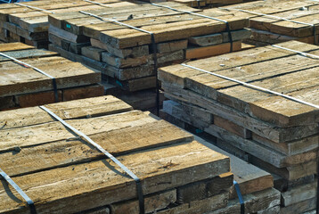 Bundles of wood ready to be shipped.