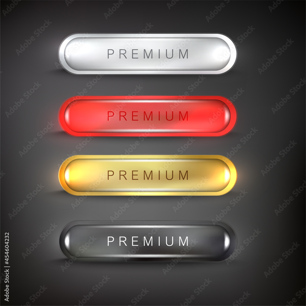 Canvas Prints buttons set web steel on background color black 8edit