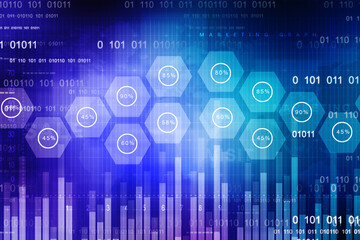 2d rendering Stock market online business concept. business Graph 