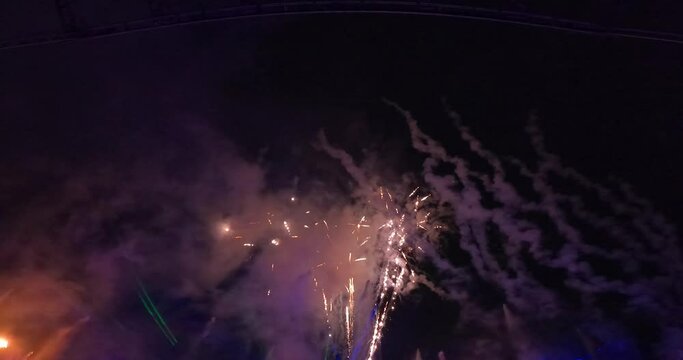 Orlando, Florida. August 29, 2021. Panoramic view of Fireworks show at Orlando (37)