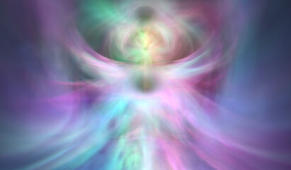 Celestial abstract smoke or ethereal energy in iridescent pastel colors background