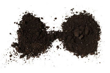 Black land for plant isolated on white background.