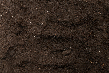 Black land for plant background. Top view.