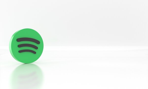 Glossy 3d Render Design Of The Spotify Social Network Media Logo Or Symbol On White Background