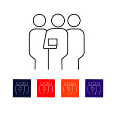 Business Colleagues Thin Line Icon stock illustration.