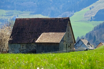 Traditional wooden house in beautiful ambience