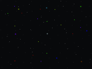 An illustration of a dark universe with starlight as different colored dots can be used as a background image.
