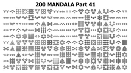 various mandala collections 200 Ethnic Mandala line pattern set Doodles freehand
