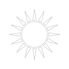Sun linear icon on a white background. Thin black line customizable illustration.