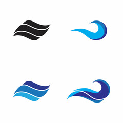 Water wave icon vector illustration design logo