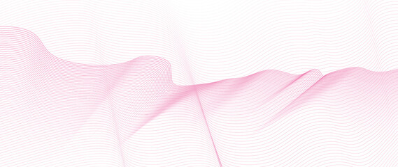 background with abstract vector pink colored sound wave lines