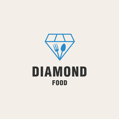 Diamond food logo template on monogram style