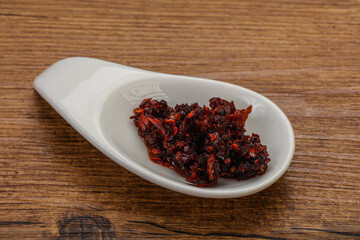 Fried chili pepper sauce with oil