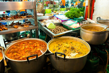 Soup casserole at an open-air street food market