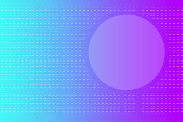 Purple and turquoise illustration. Circular shape and dots.