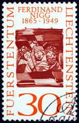 Postage stamp Liechtenstein 1965 The Three Kings, by Ferdinand Nigg