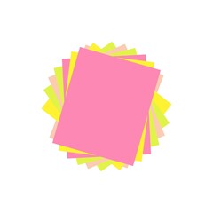 Origami colorful paper. Stack of colored paper. Vector illustration. Stack of Notepad. Top view paper.