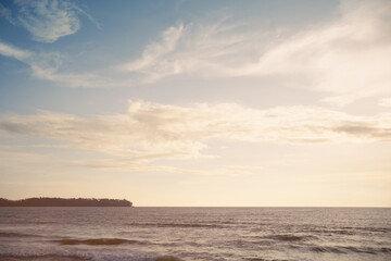 sunset on the beach.clouds over the sea