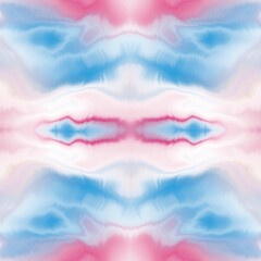 Optical kaleidoscope blur texture background. Seamless washed out symmetry ombre effect. 80s style retro geometric mirror pattern. High resolution beach wear fashion textile