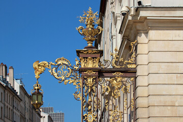 Fototapeta na wymiar baroque rail at stanislas square in nancy in lorraine (france)
