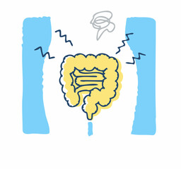 不健康な腸のイメージ