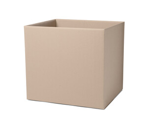 One open cardboard box isolated on white