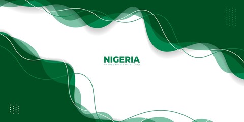 Green Abstract background design. Nigeria Independence Day with abstract background.