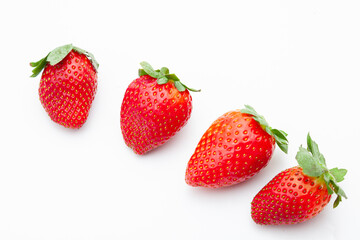 strawberries isolated on white background