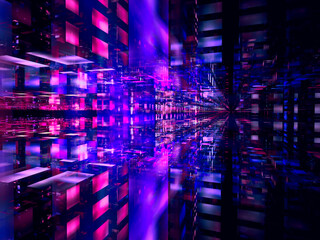 Future technology fractal background - abstract 3d illustration