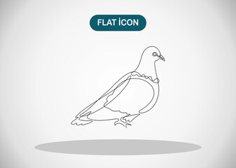 One line dove flies design silhouette. vector illustration