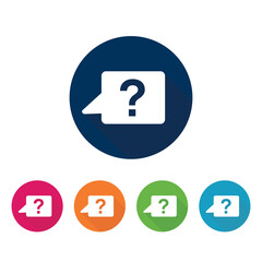 5 colored circles with question icon.