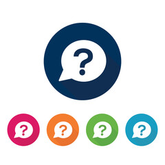 Question icon set of 5 buttons in different colors.